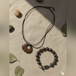 SILPADA BRONZE AGE BRONZITE NECKLACE AND BRONZITE BEAD BRACELET~GORGEOUS BUNDLE~